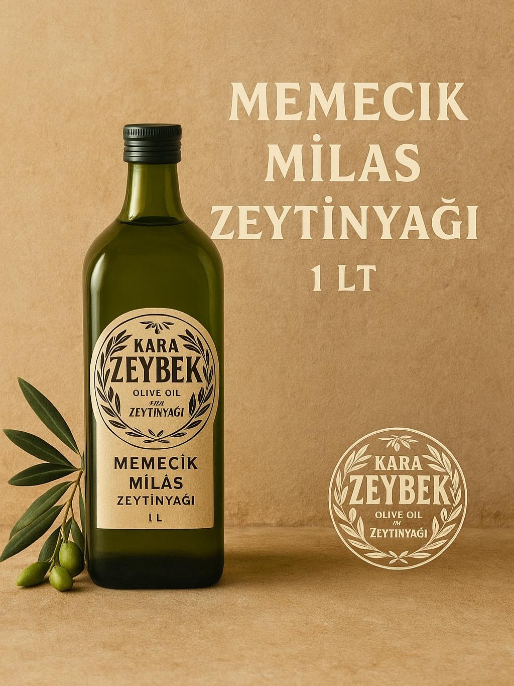 1 LT Erken Hasat Soguk Sıkım Memecik Cinsi Zeytinyağı.